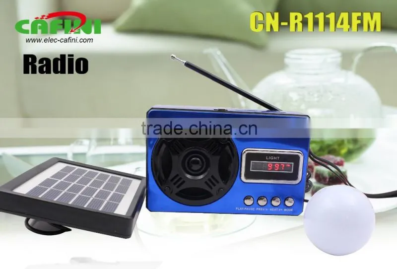 Portable & multifuction solar powered radio with led light