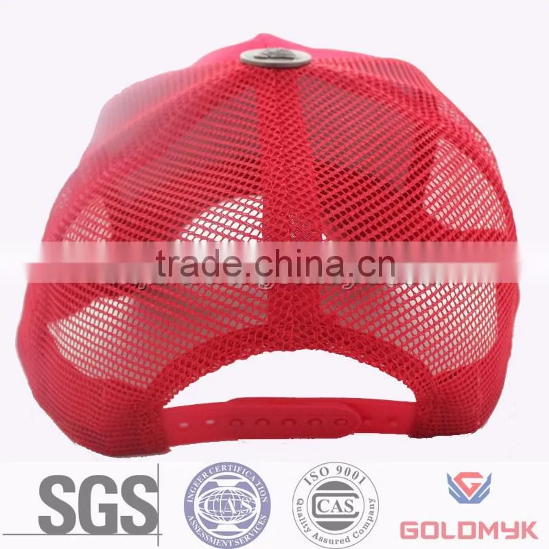 Red trucker cap