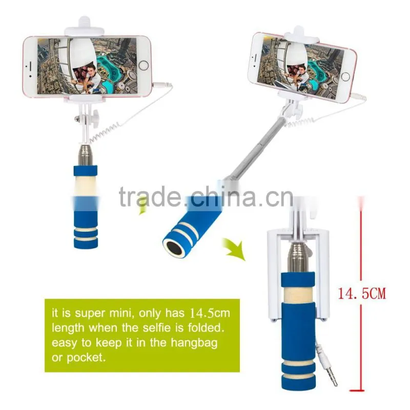 Factory price wholesale portable extendable monopod hand selfie stick case for mobile phone