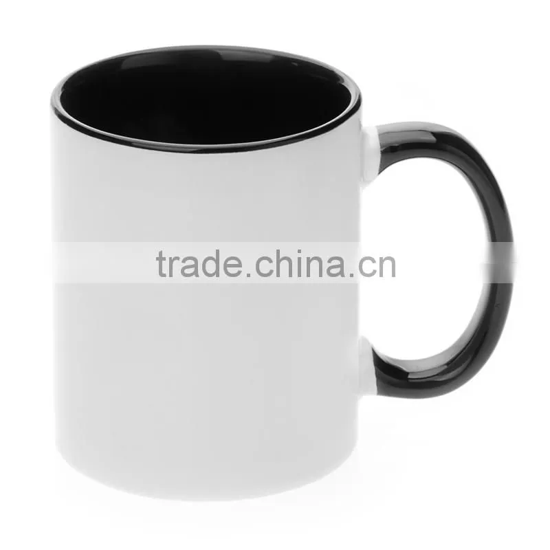 sublimation coated mug, inner and handle color mug, 2 tone mug