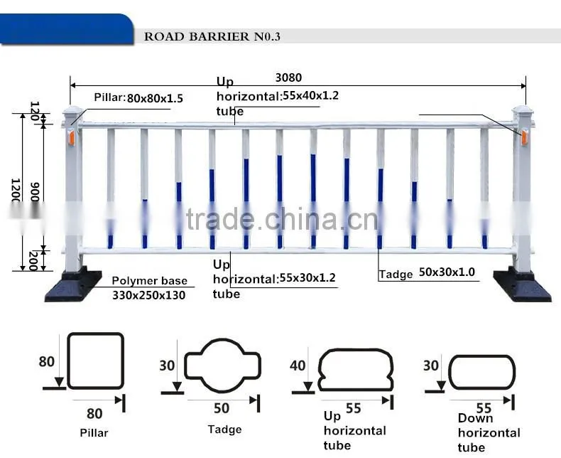 Transport facilities, highway guardrail electrostatic painting the road city municipal police zinc steel fence