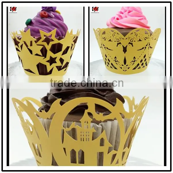 New Cheap Party Laser cut Cupcake Wrapper