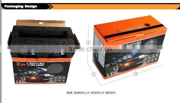 Emark professional standrad 90mm LED fog light with DRLs