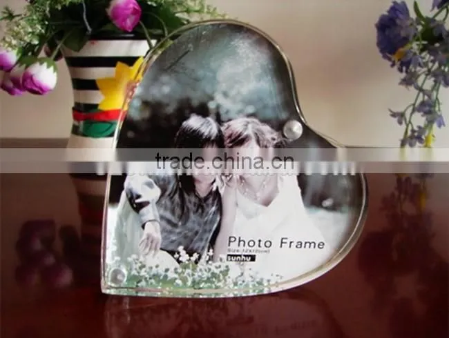 High quality clear heart shape mini acrylic sexy girl photo frame