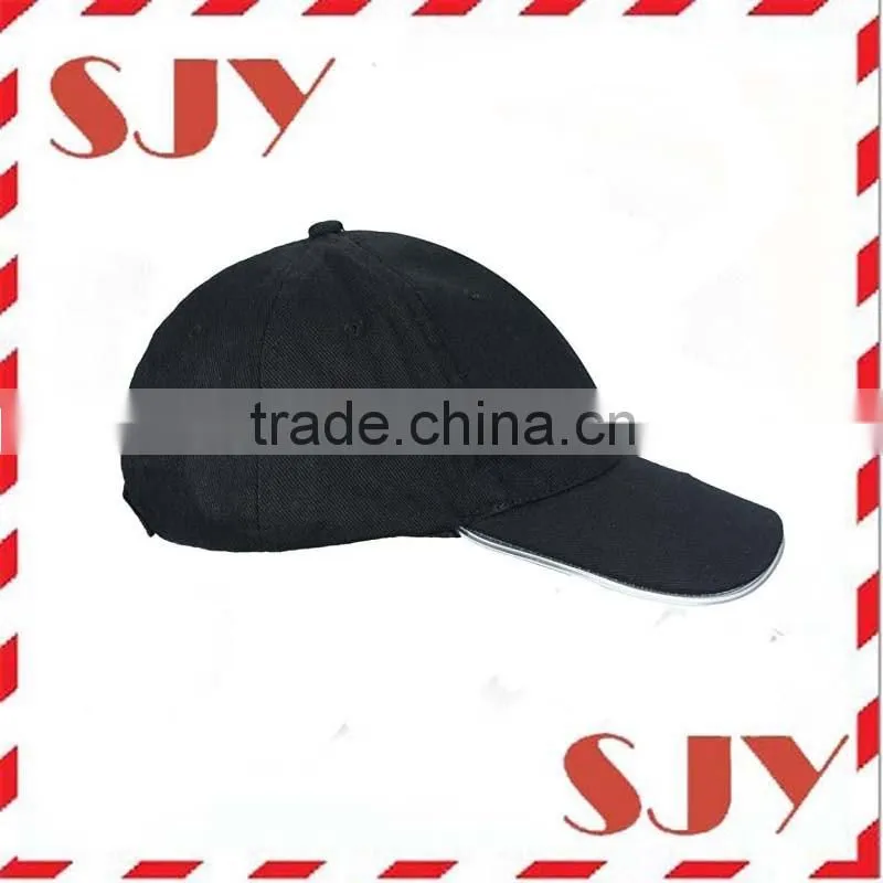 LED glowing light flashing 6 panel sports cap