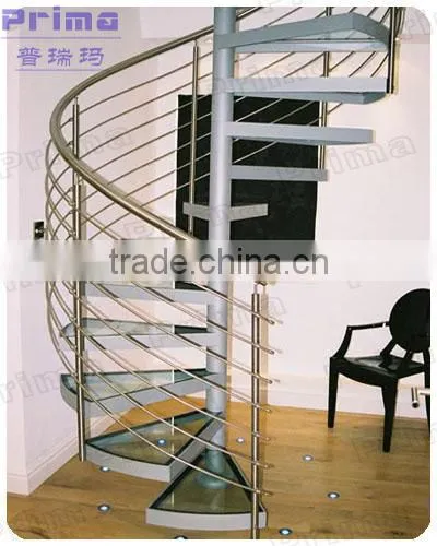prefabricated stainless steel staircase design / handicap stair rails