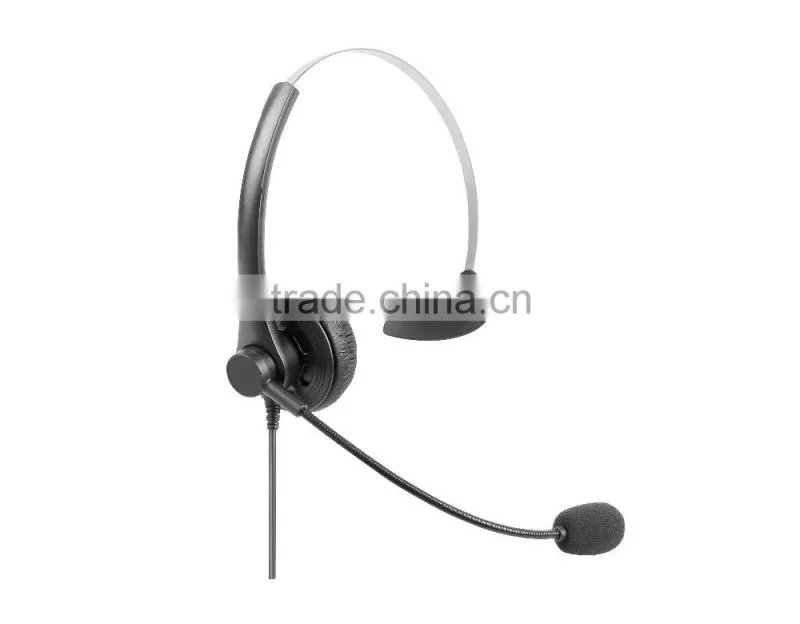 China manufacturer RJ crystal plug headset , professional earphone microphone for call center