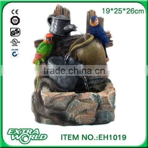 home decorative small fountain with bird drinking water