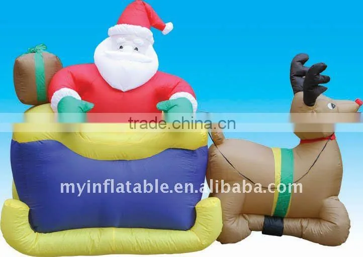 christmas santa in sleigh