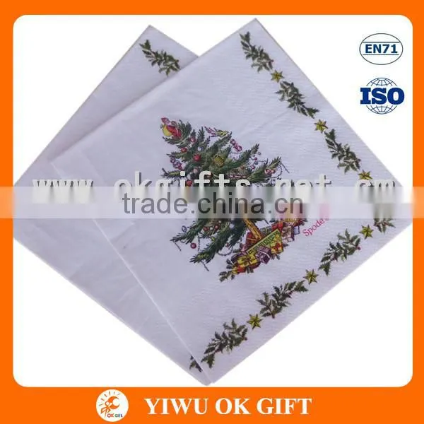 Christmas tree pattern printed paper napkin for party supply