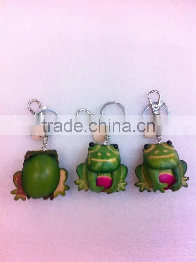 Wholesale promotion personal Handmade Soft leather animal key chain