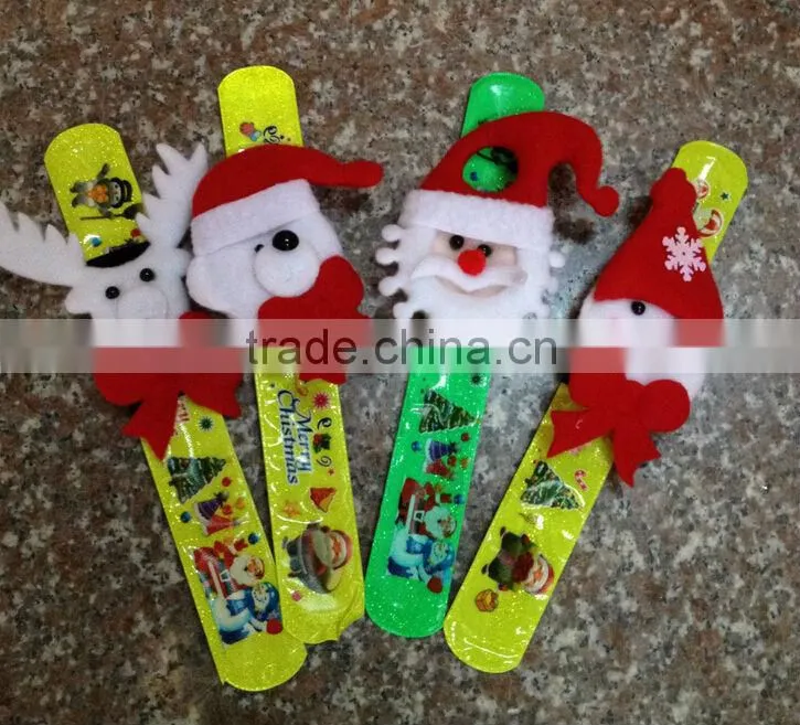 2014 Wholesale Promotional PVC slap bracelet cheap slap wristband Christma style