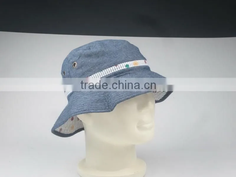 chambray blank bucket hat for women