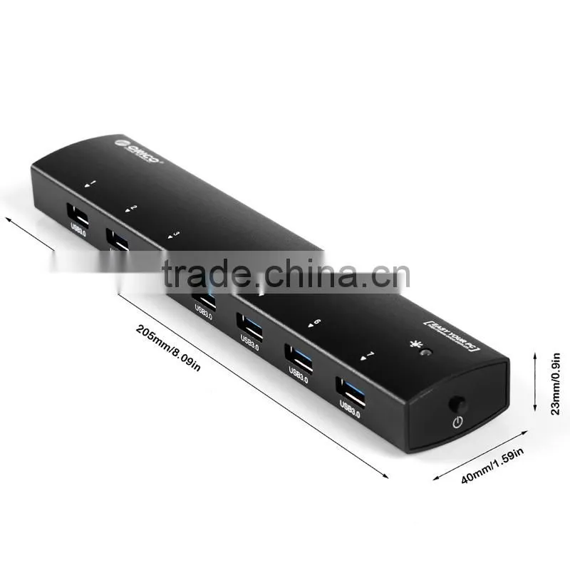 Wholesale OEM 7 Ports USB 3.0 Hub with Power Adapter,superspeed usb hub