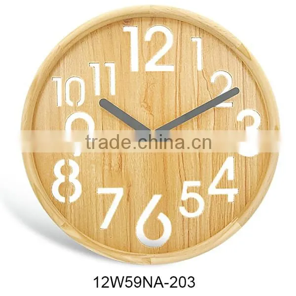 Classical large round wooden clock accurate wall clock for household decor