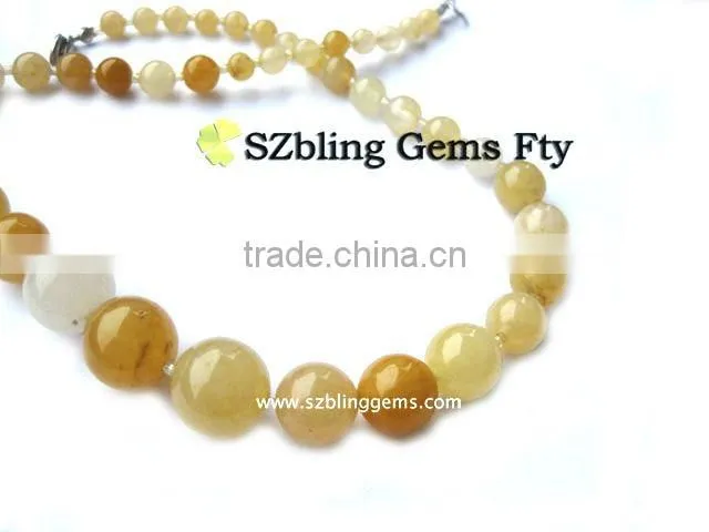 Cheap women's jewerly yellow jasper stone necklace