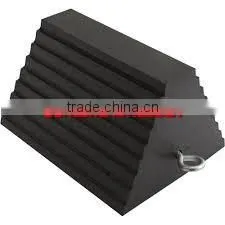 Automotive Wheel Chock with Pull Rope attached.