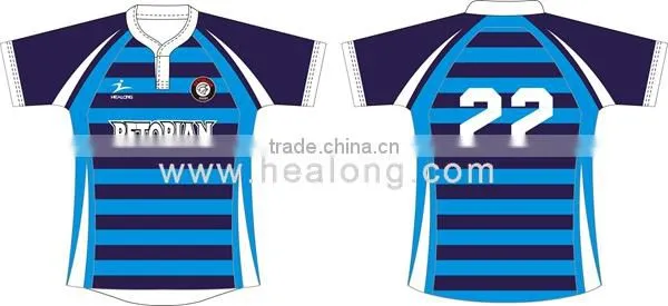 slim fit league collar fashionable rugby jersey