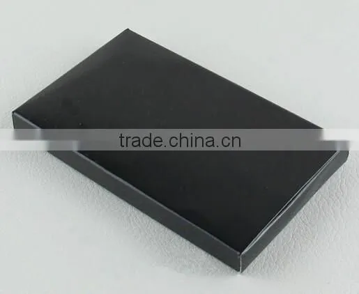 Black blocking RFID PU leather credit card case and business name card holder with customized engraving LOGO