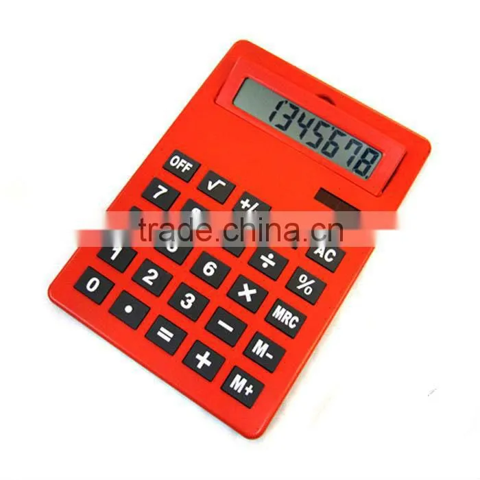 promotional gift cheap 8 digit solar powered electronice calculator/big button flat calculator
