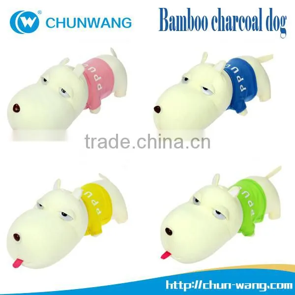 Lovely bamboo charcoal dog pet toy charcoal car air fresher