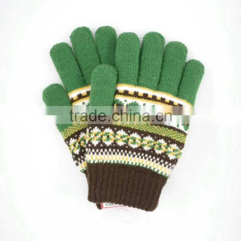 brushed warm knit gloves