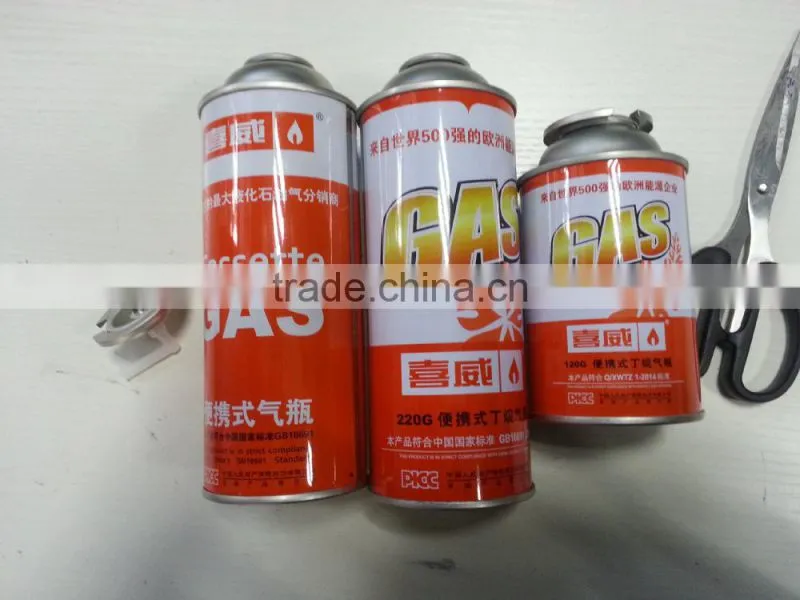 China supplier butane gas cartridge 220g