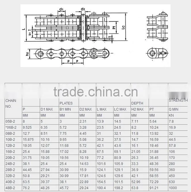 28B-2 B Series Duplex ChainShort Pitch Roller Chains