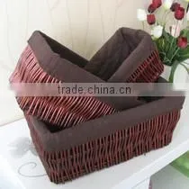 Chinese bamboo weave basket with lid