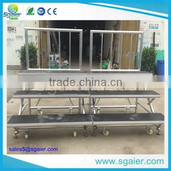 folding aluminium easy move choral stage with wheels