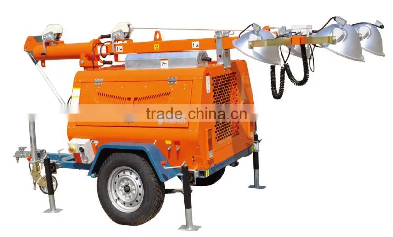 diesel engine hand operated telescopic light tower from china for sale