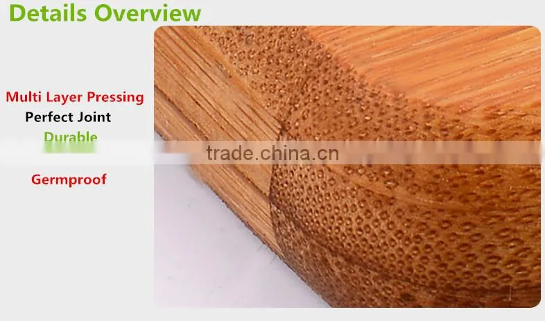 Natural Bamboo Cutting Board with Silicone Edges