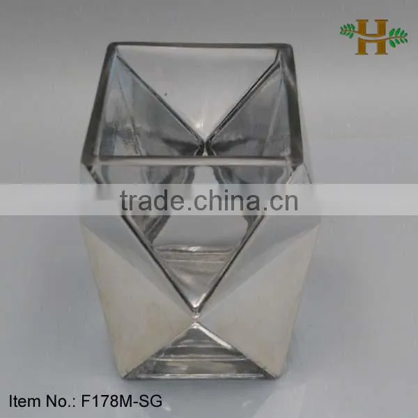 Geometry Vase Antique Silver Cylinders Mercury Vase
