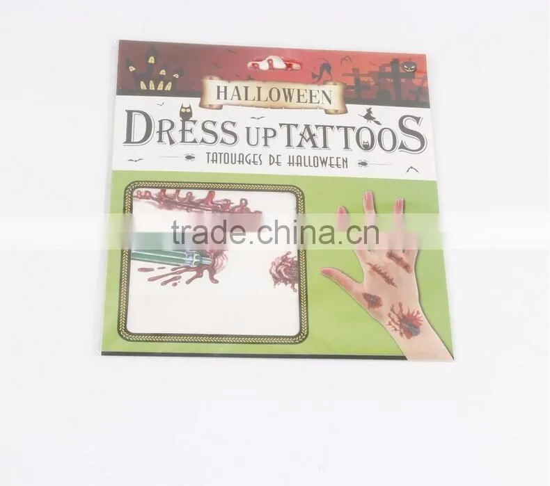 Halloween simulation Tattoo Sticker Halloween Scar wound Real blood Personality Transfer tattoos