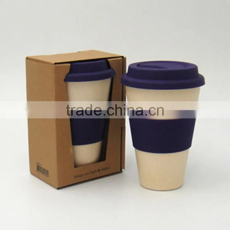 Beautiful Biodegradable Christmas Bamboo cup 400ml