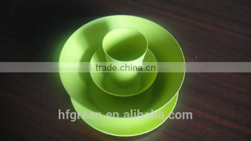 Best seller and feedbackeco friendly bio bamboo fiber camping bowls and plates