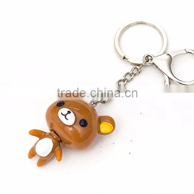 Cartoon bear shape dolls accessories promotional key holder
