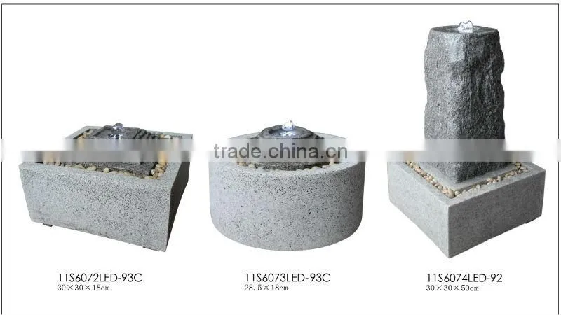 garden pyramid fountain with square base with lighted fountain