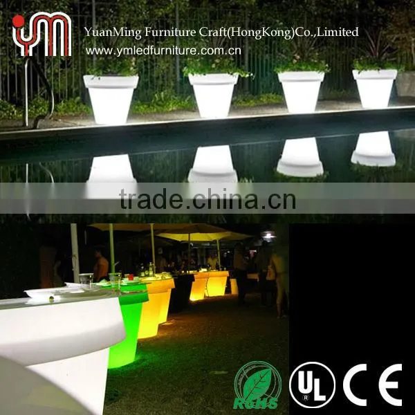 Led light up flower pot, led planter pot furniture