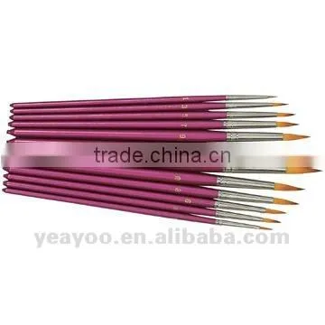 10pcs/set Gold Nylon Hair Watercolor Painting Brushes Artist Brushes Paintbrushes for Sale