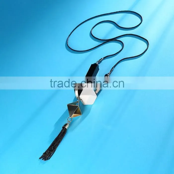 geometric necklace assorted irregular pattern beads chain necklace chain tassel long sweater necklace