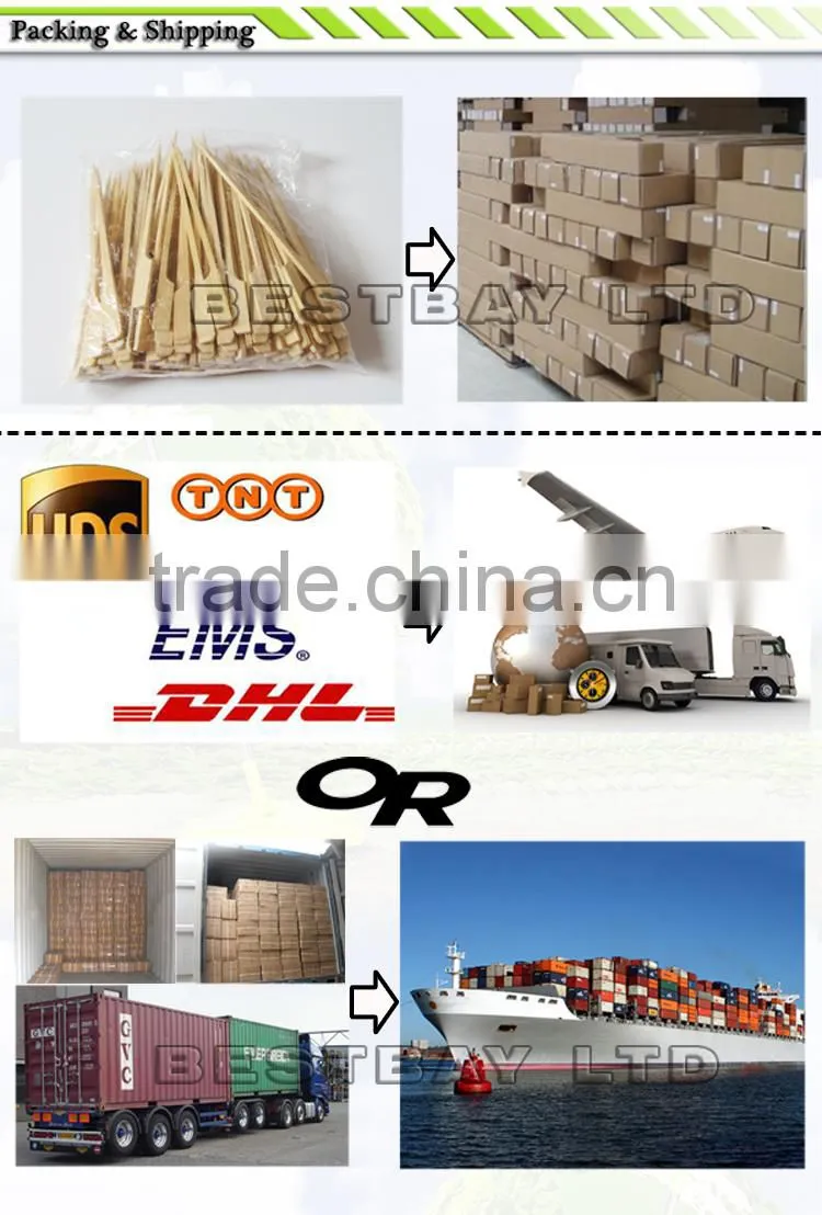 Teppo/flag/gun/golf bamboo bbq skewer Made in China factory direct sell