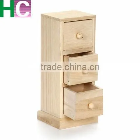 Small Wooden Cabinet with Three Drawers