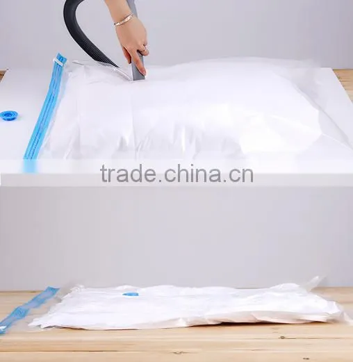 Compression vacuum storage bedding bag for clothing