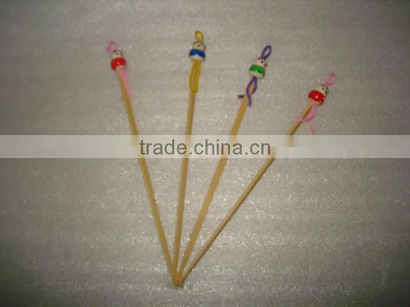 natural bamboo ear cleaning/earpick with doll