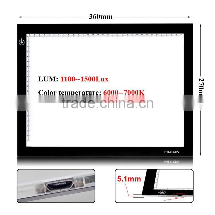 Huion L4S Ultra Slim LED Drawing Light Box A4 size LED Copy Board Tracing Light Pad For School