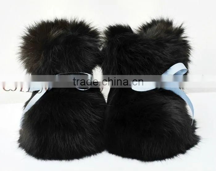 CX-SHOES-07C European Genuine Rabbit Fur Baby Shoes