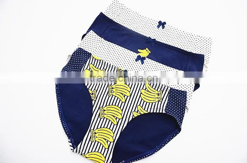Seamless pure cotton underwear cute bnana large size girl briefs cartoon panties