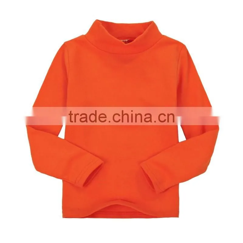 custom spring/autumn/winter fashion baby cotton spandex lycra infant garment long sleeve high collar baby t-shirt