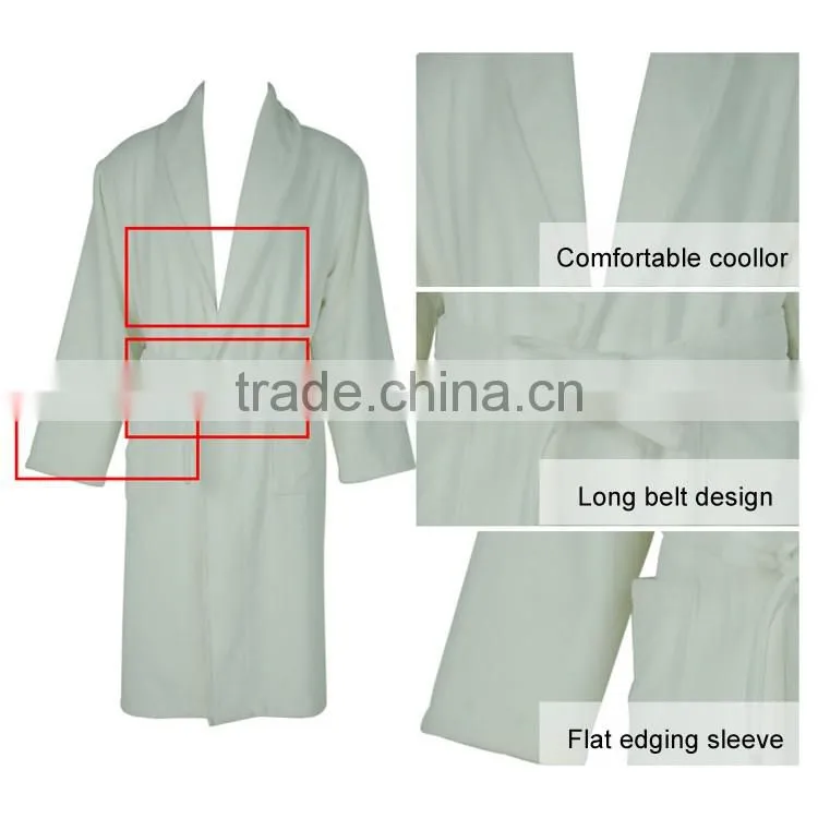Trendy Design High Quality Mens White Terry Cloth Bathrobe